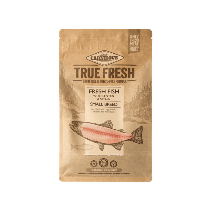 Корм для собак малих порід сухий повнораціонний з рибою 1,4кг True Fresh, Carnilove