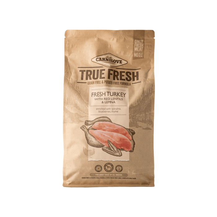 Корм для собак сухий повнораціонний з індичкою 4кг True Fresh, Carnilove