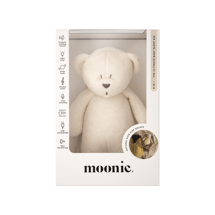 Іграшка дитяча Ведмедик співаючий з нічником гладкий Cream, Moonie Europe Іграшка дитяча Ведмедик співаючий з нічником гладкий Cream, Moonie Europe