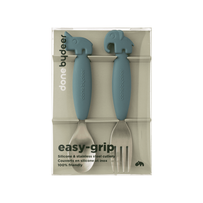 Набір ложки та виделки Друзі Олені синій Easy-grip, Done By Deer