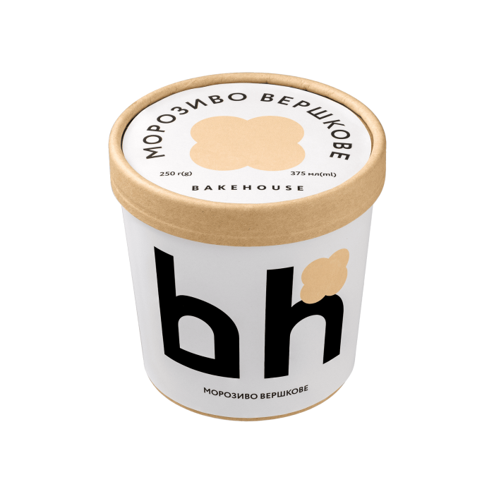 Морозиво вершкове 11% 375мл/250г, Bakehouse
