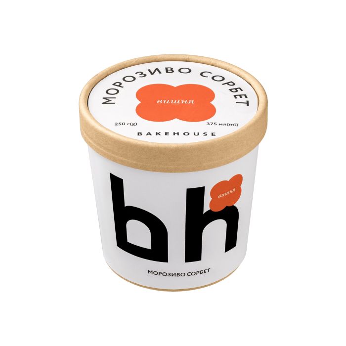 Морозиво сорбет Вишня 375мл/250г, Bakehouse Морозиво сорбет Вишня 375мл/250г, Bakehouse
