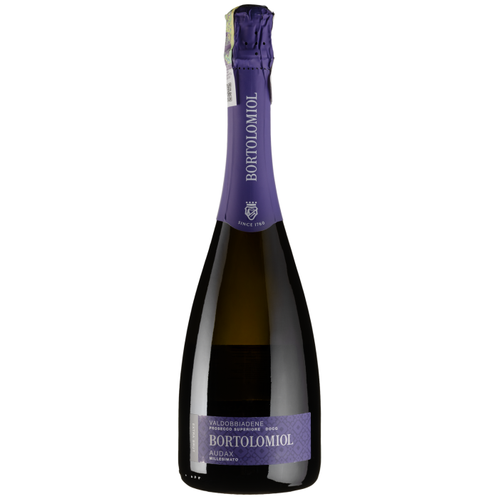 Ігристе Bortolomiol AUDAX Valdobbiadene Prosecco Superiore DOCG Extra Brut Millesimato / AUDAX Вальдобб'ядене Просеко Суперіоре DOCG Екстра Брют Міллезімато, біле, 0.75 л
