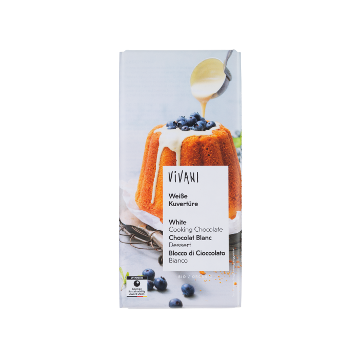 Кувертюр білий органічний 150г, Vivani