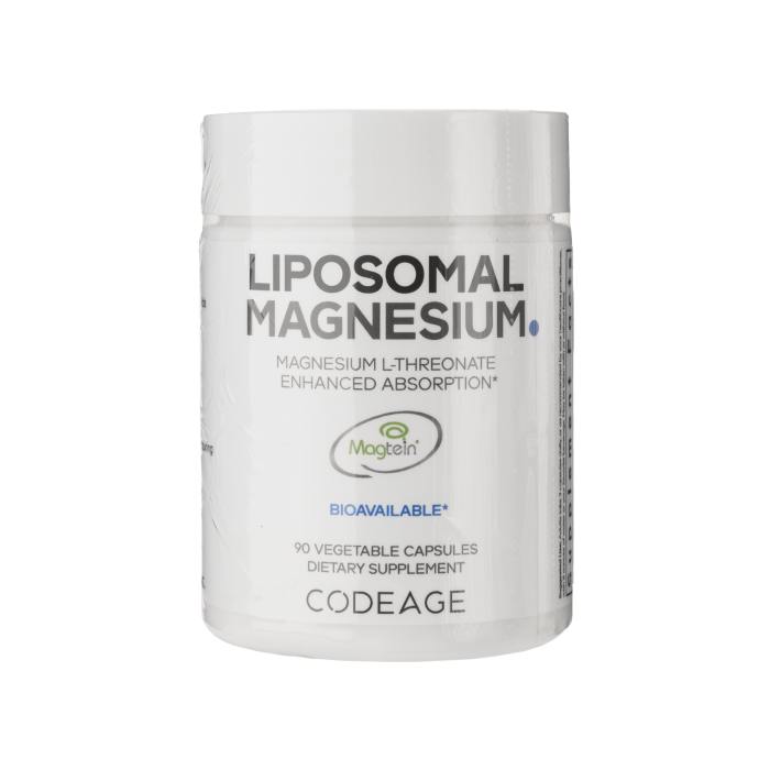 Дієтична добавка в капсулах Ліпосомальний магній L-треонат 90шт, Liposomal Magnesium L-Threonate, Codeage