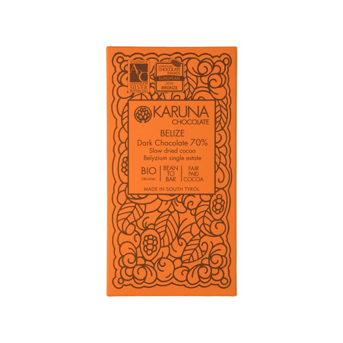 Шоколад темний Беліз повільне сушіння бобів 70% 60г, Karuna chocolate Шоколад темний Беліз повільне сушіння бобів 70% 60г, Karuna chocolate