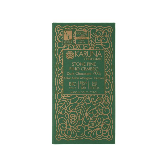 Шоколад темний Танзанія з ефірною олією сосни 70% 60г, Karuna chocolate Шоколад темний Танзанія з ефірною олією сосни 70% 60г, Karuna chocolate