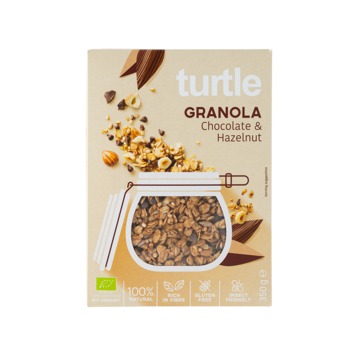 Гранола з шоколадом та фундуком органічна 350г, Turtle