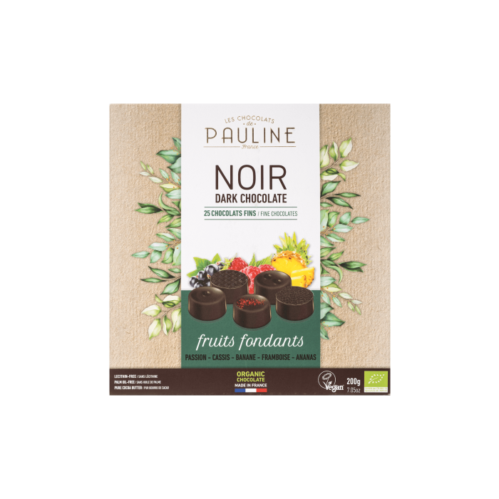 Цукерки з темного шоколаду асорті органічні веганські 200г, Les Chocolats De Pauline