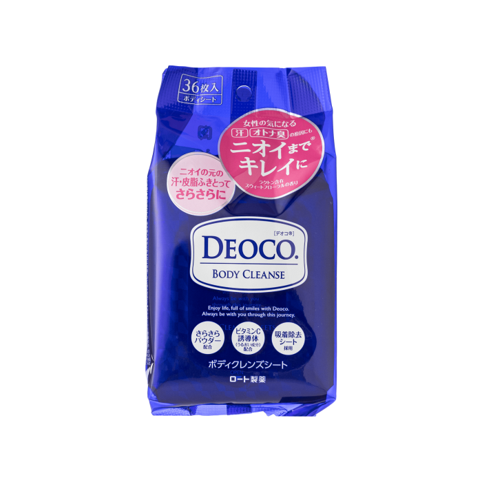 Серветки для тіла очищаючі вологі 36шт Deoco, Rohto