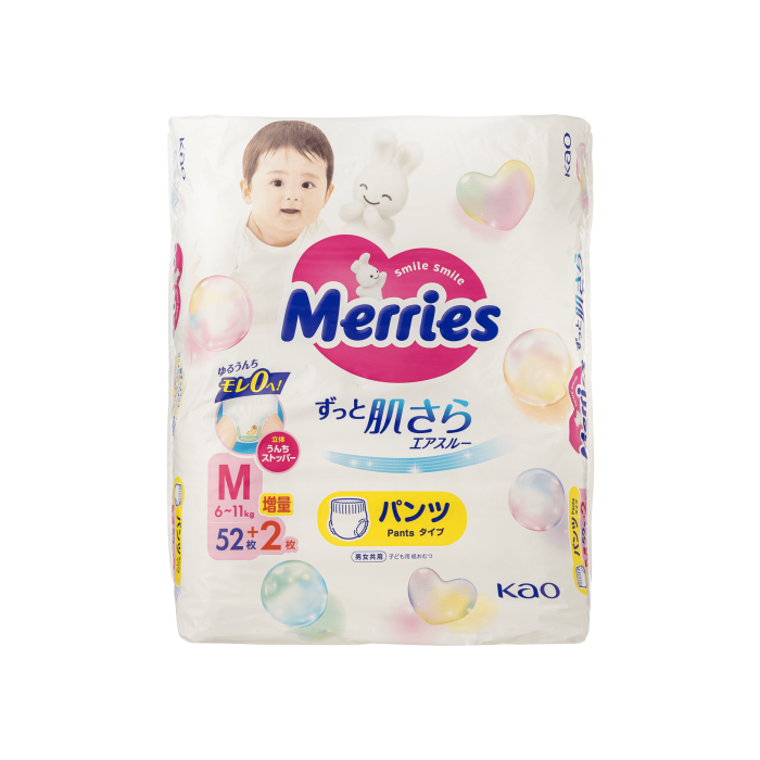 Підгузки-трусики M (6-11кг) 54шт Merries, KAO