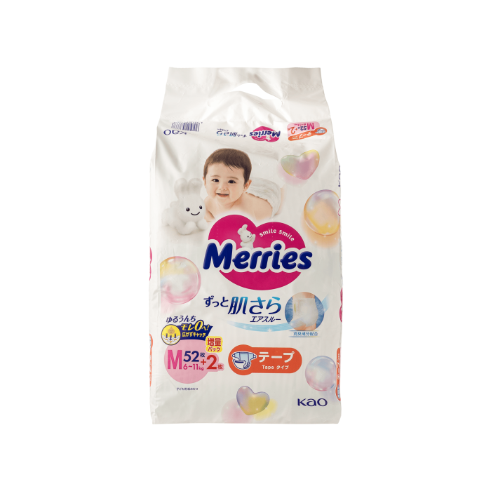 Підгузки М (6-11кг) 54шт Merries, KAO