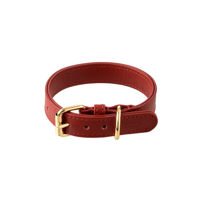Нашийник шкіряний для собак червоний розмір 35-1,5, Perro Collection