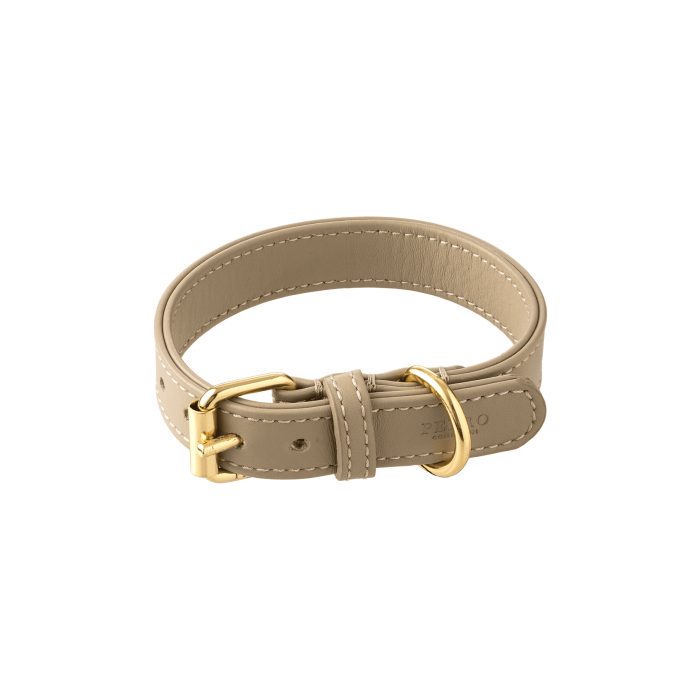 Нашийник шкіряний для собак бежевий розмір 35-2, Perro Collection