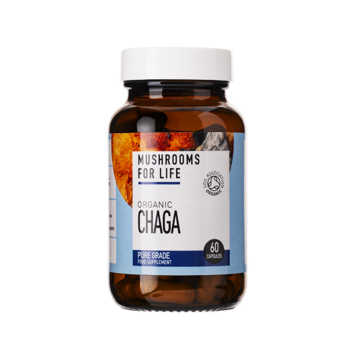Дієтична добавка в капсулах Чаги екстракт органічний 60шт, Mushrooms For Life Дієтична добавка в капсулах Чаги екстракт органічний 60шт, Mushrooms For Life