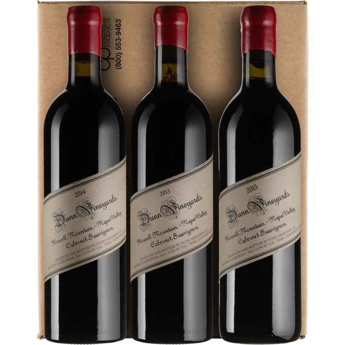 Вино Dunn Vineyards / Набір вин Хауел Маунтейн Каберне Совіньйон 2013-2014-2015 3*750мл, червоне сухе, 2.25 л