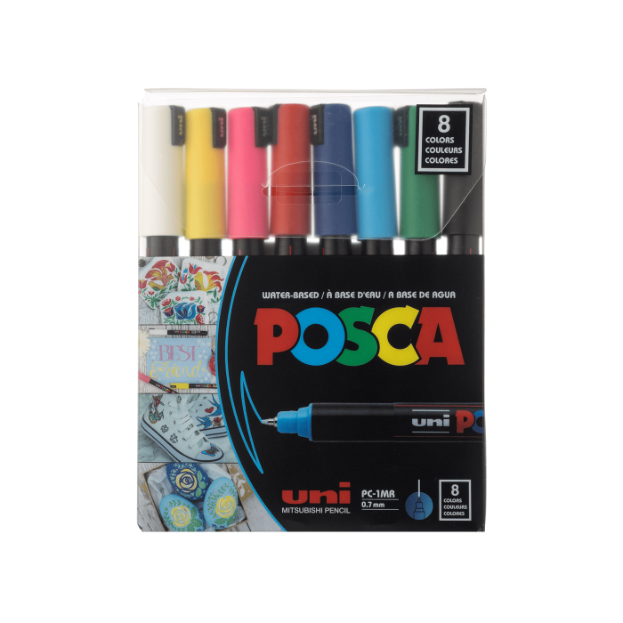 Набір маркерів 0,7мм (8шт в пак) Posca, Uni