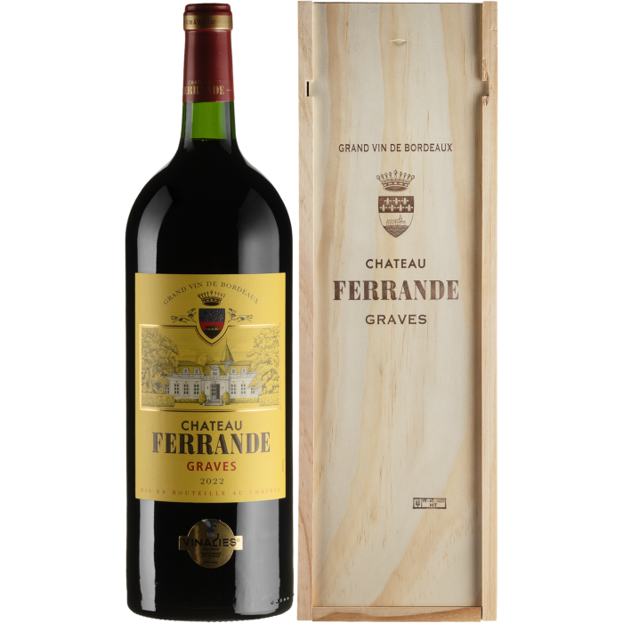 Вино Chateau Ferrande Chateau Ferrande, wooden box / Шато Ферранд, дерев'яна коробка 2022, червоне сухе, 1.5 л