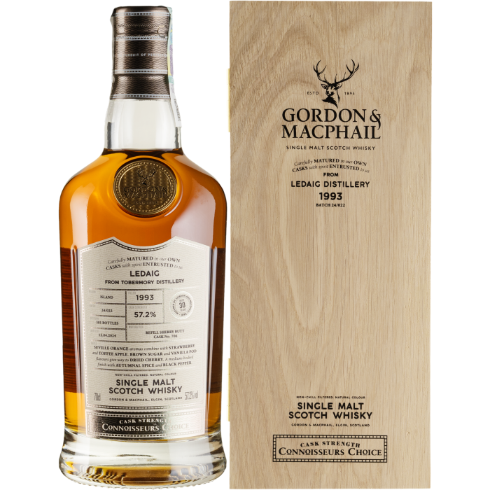 Віскі Gordon & MacPhail Ledaig Connoisseurs Choice, gift box 1993, 0.7 л Віскі Gordon & MacPhail Ledaig Connoisseurs Choice, gift box 1993, 0.7 л