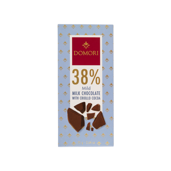 Шоколад молочний 38% 75г, Domori
