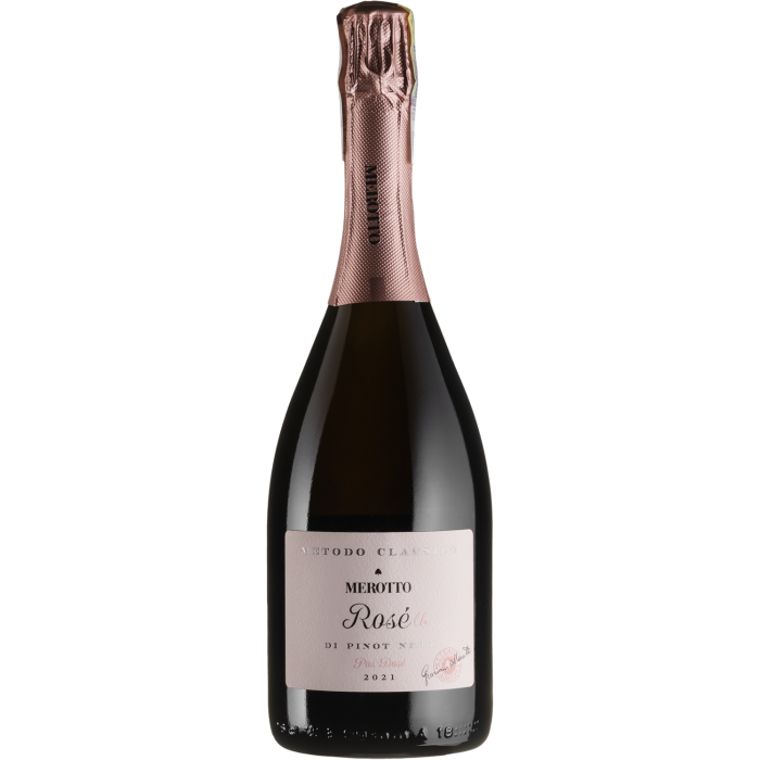 Ігристе Merotto Rose Di Pinot Nero Pas Dose Rosella / Розе Ді Піно Нуар Пас Дозе Розелла 2021, рожеве, 0.75 л
