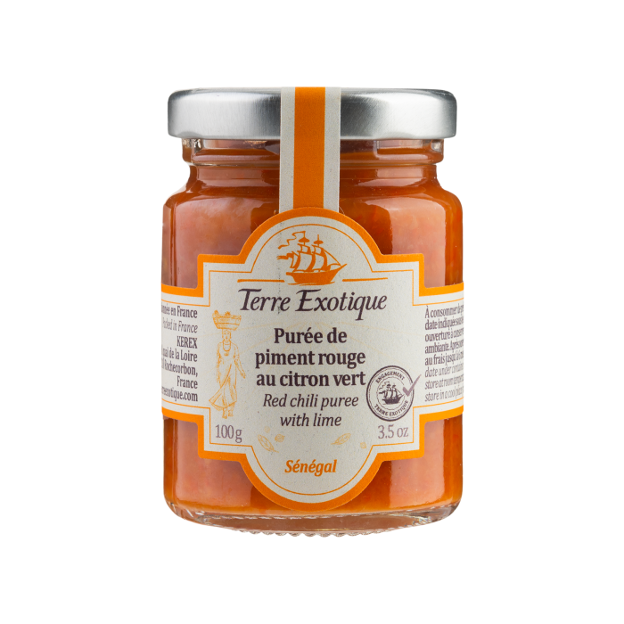 Пюре з червоного перцю чилі халапеньйо з лаймом 100г, Terre Exotique Пюре з червоного перцю чилі халапеньйо з лаймом 100г, Terre Exotique