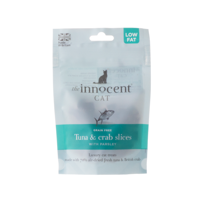Корм для котів сухий додатковий шматочки тунця та краба сушені 70г, The Innocent Cat