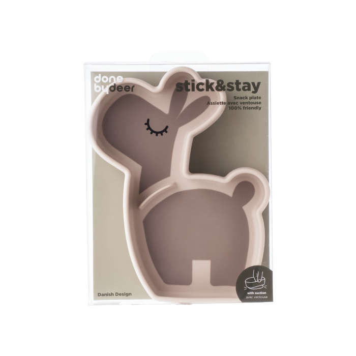 Тарілка силіконова з присоскою пісочного кольору Stick & Stay Lalee, Done by Deer