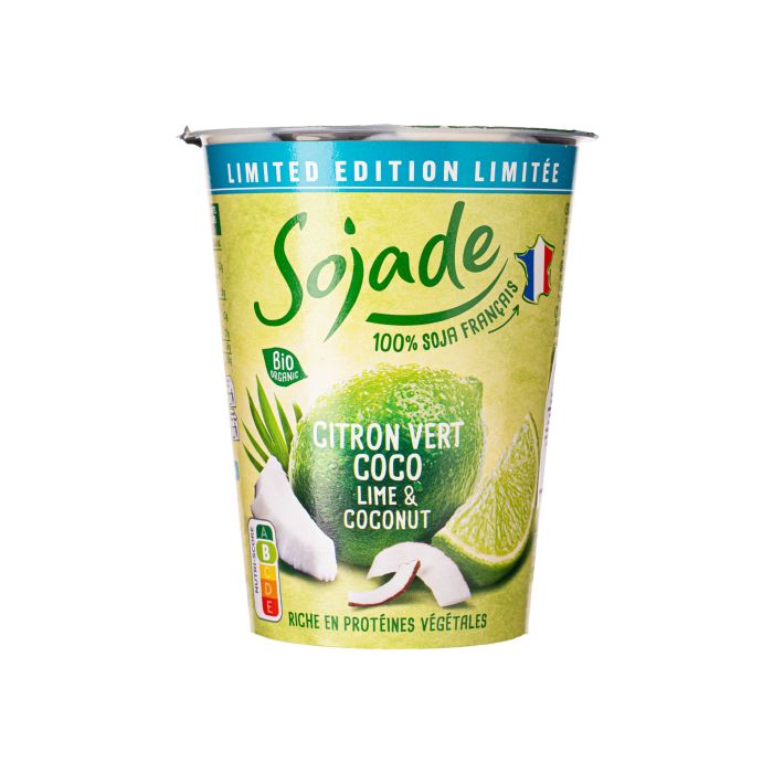 Продукт з ферментованої сої зі смаком лайма та кокосу органічний 400г, Sojade Продукт з ферментованої сої зі смаком лайма та кокосу органічний 400г, Sojade