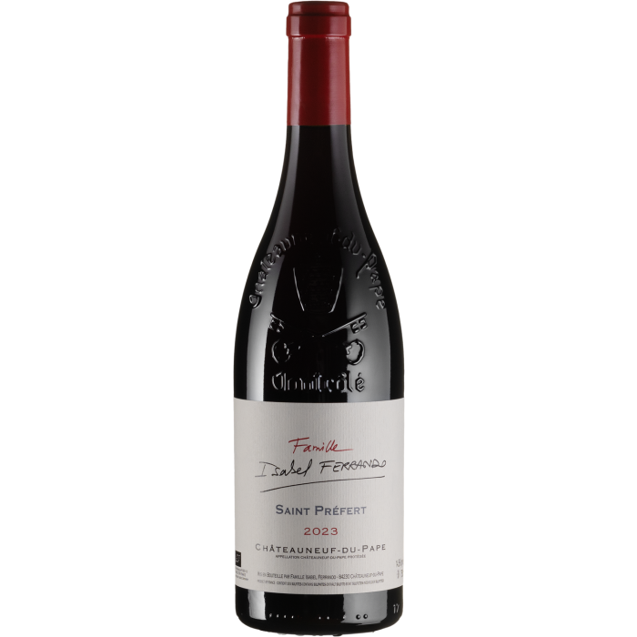 Вино Domaine Saint Prefert Chateauneuf du Pape Famille Isabel Ferrando Red / Шатоньоф дю Пап Фаміль Ізабель Феррандо 2023, червоне сухе, 0.75 л Вино Domaine Saint Prefert Chateauneuf du Pape Famille Isabel Ferrando Red / Шатоньоф дю Пап Фаміль Ізабель Феррандо 2023, червоне сухе, 0.75 л