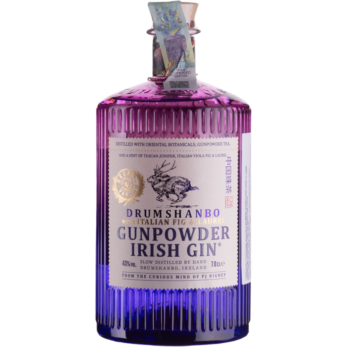 Джин Dramshambo Gunpowder Irish Gin with Italian Fig & Laurel, 0.7 л