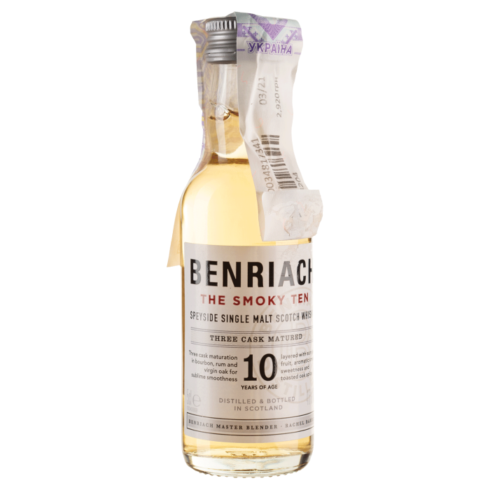 Віскі BenRiach The Smoky 10yo, 0.05 л Віскі BenRiach The Smoky 10yo, 0.05 л