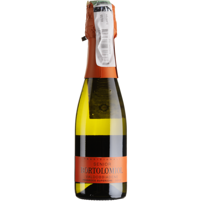 Ігристе Bortolomiol Senior Valdobbiadene Prosecco Superiore / Сеньйор Вальдобіадене Просекко Суперіоре, біле, 0.2 л