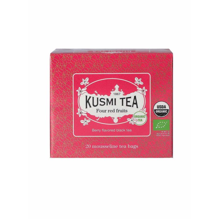 Чай чорний Чотири Червоних Фрукти органічний пакет. 20х2г, Kusmi Tea