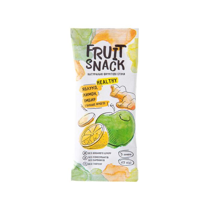 Пастила фруктова Яблуко, Лимон та Імбир 25г, Fruit Snack