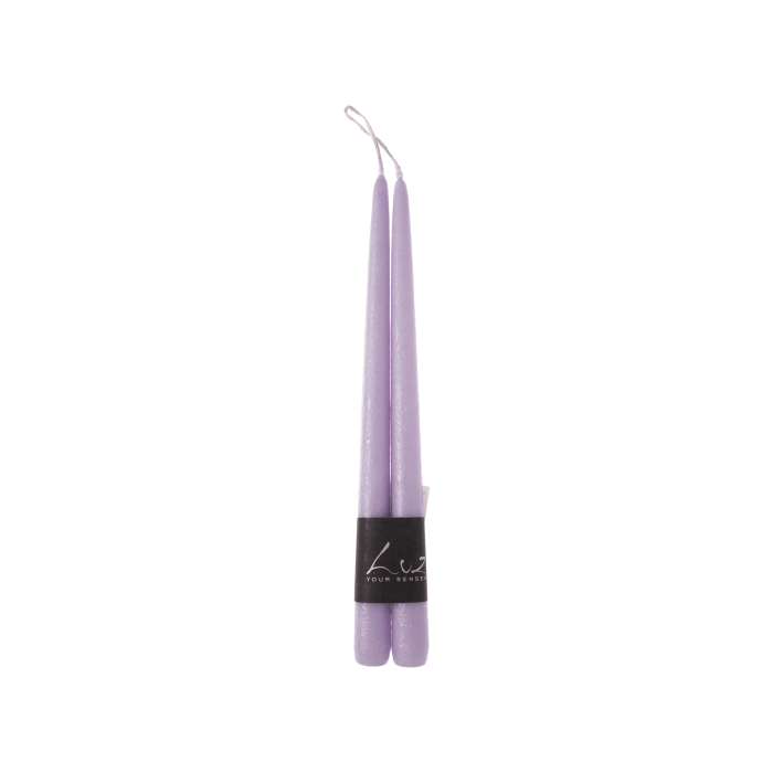 Свічка столова кольору гліцинії 2,2x30см 305 (2шт в уп) Luz Your Senses, Rasteli