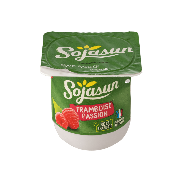 Продукт з ферментованої сої з малиною та маракуйєю 100г, Sojasun