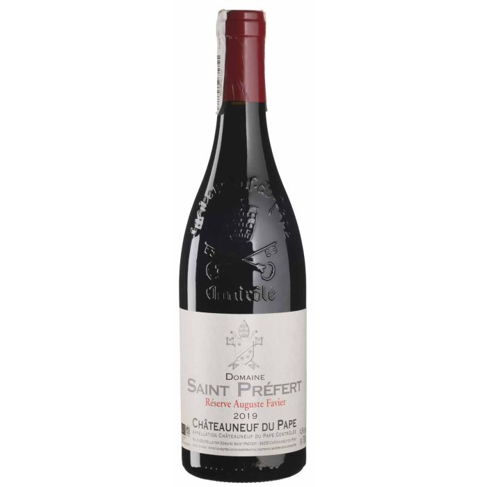 Вино Domaine Saint Prefert Chateauneuf du Pape Reserve Auguste Favier / Шатоньоф дю Пап Резерв Агюст Фавьє 2019, червоне сухе, 0.75 л Вино Domaine Saint Prefert Chateauneuf du Pape Reserve Auguste Favier / Шатоньоф дю Пап Резерв Агюст Фавьє 2019, червоне сухе, 0.75 л