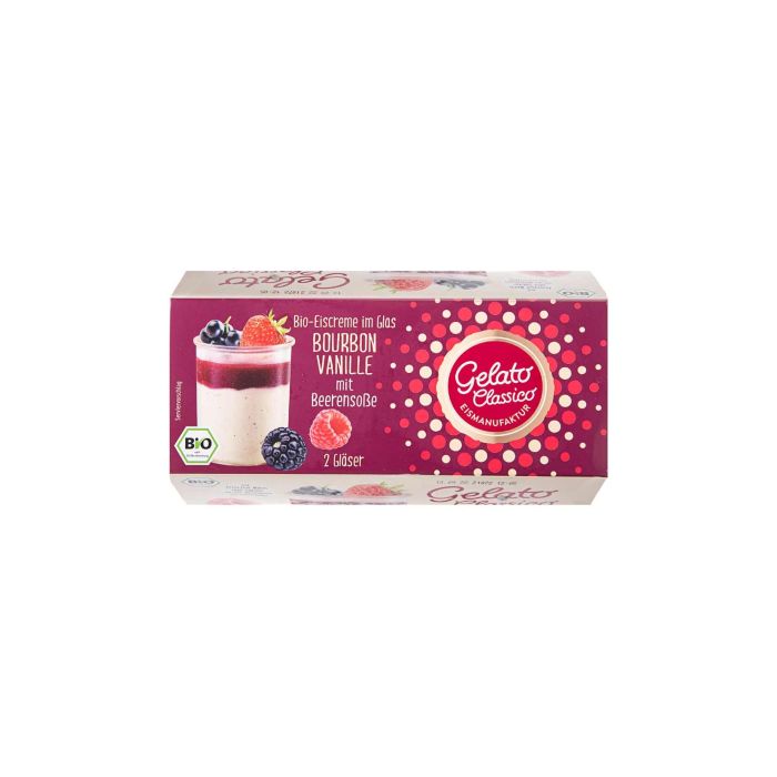 Морозиво з ваніллю та ягідним соусом органічне 2х150мл, Gelato Classico
