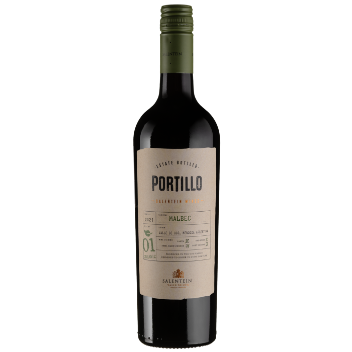 Вино Portillo Organic Malbec / Органік Мальбек, червоне сухе, 0.75 л