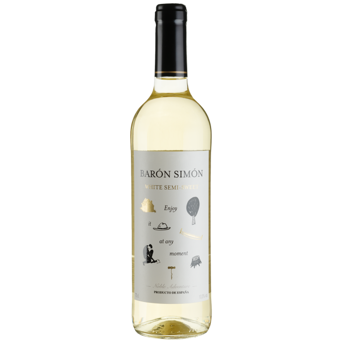 Вино Baron Simon White Semi-Sweet / Вайт Семі-Світ, біле напівсолодке, 0.75 л
