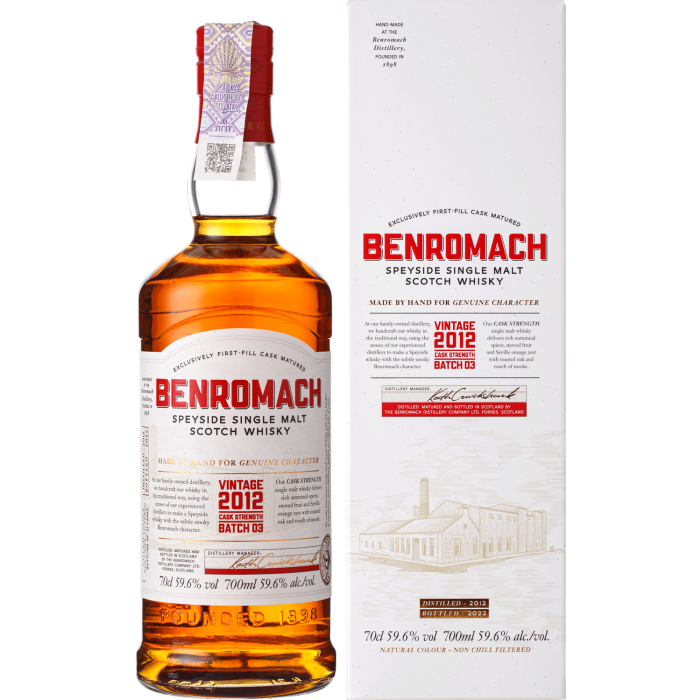 Віскі Benromach Cask Strength, gift box 2012, 0.7 л Віскі Benromach Cask Strength, gift box 2012, 0.7 л