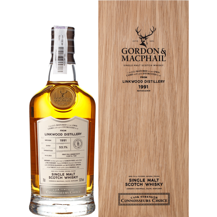 Віскі Gordon & MacPhail Linkwood Connoisseurs Choice, gift box 1991, 0.7 л