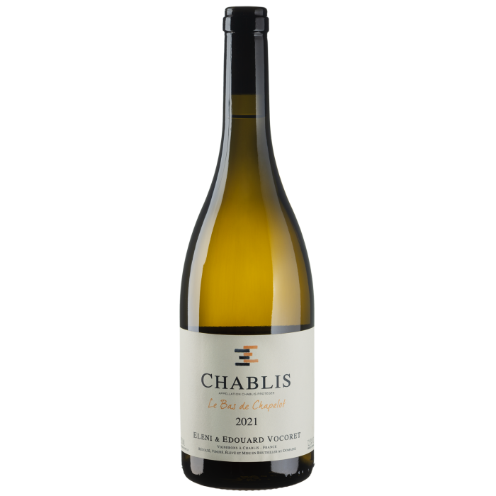 Вино Eleni et Edouard Vocoret Chablis Bas de Chapelot / Шаблі Ба де Шапело 2021, біле сухе, 0.75 л