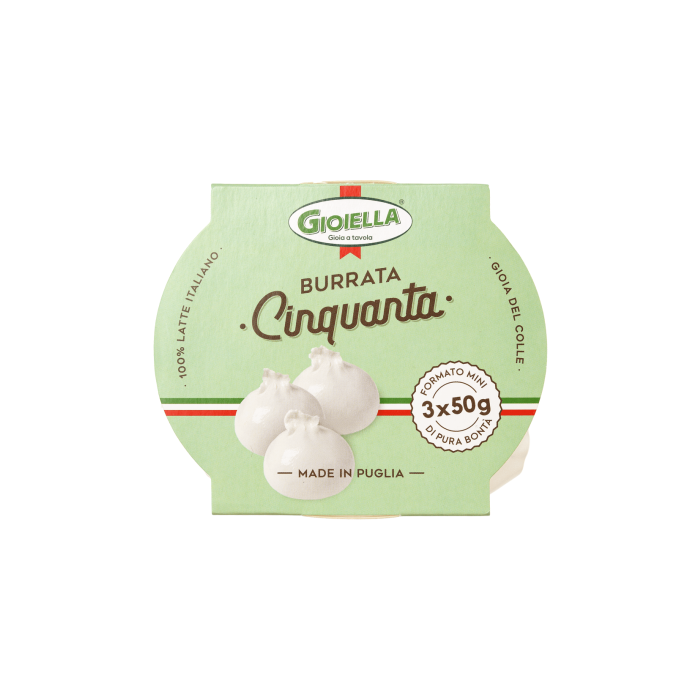 Сир м'який з коров'ячого молока Бурата 3х50г, Gioiella