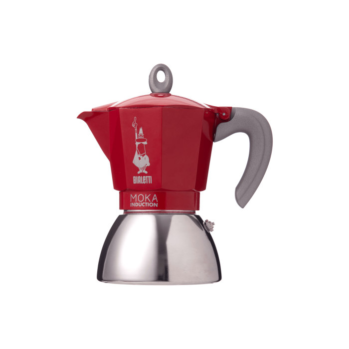 Кавоварка гейзерна індукційна на 4 чашки червона Moka Induction, Bialetti