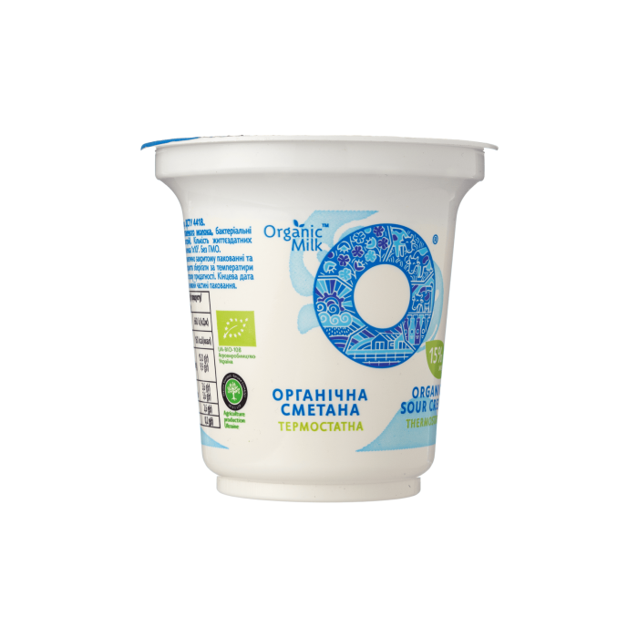 Сметана термостатна органічна 15% 250г, Organic Milk