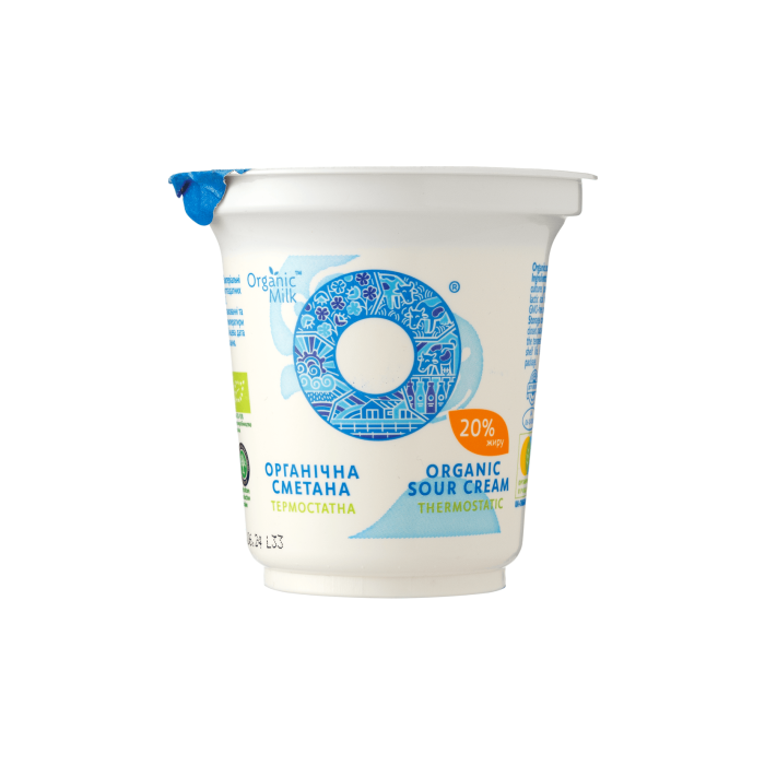 Сметана термостатна органічна 20% 250г, Organic Milk