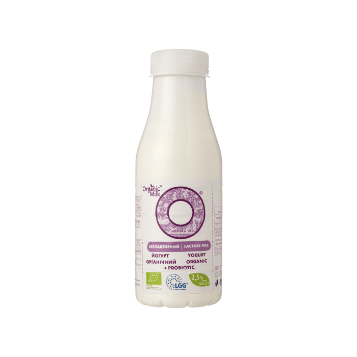 Йогурт жирний безлактозний 2,5% з пробіотиком органічний 280г, Organic Milk