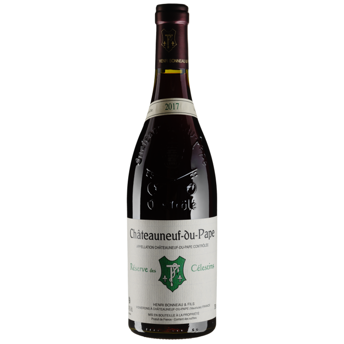 Вино Henri BonneauztrHK Chateauneuf-du-Pape Reserve des Celestins / Шатоньоф-дю-Пап Резерв де Селестан 2017, червоне сухе, 0.75 л